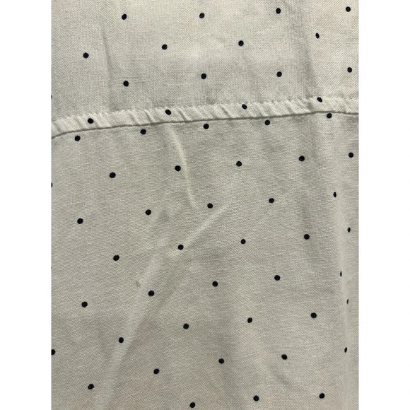 Old Navy Cream Navy Polka Dot Cotton Button Up Long Sleeve Shirt Size Large‎ - Picture 6 of 7